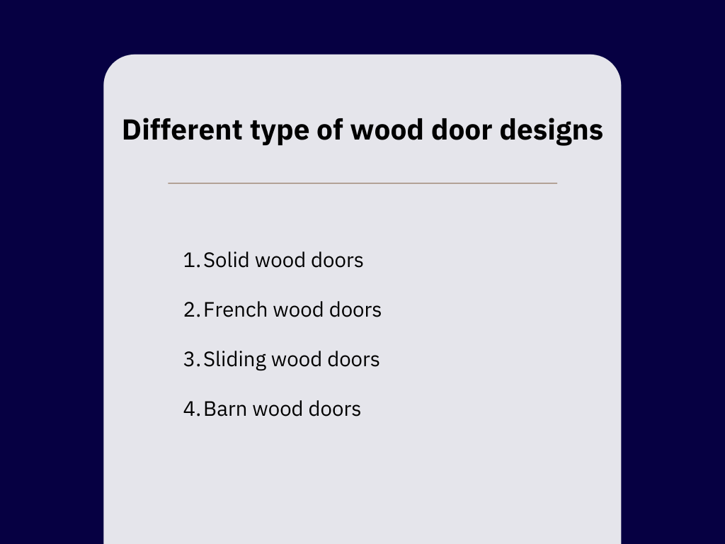 Different type of wood door designs